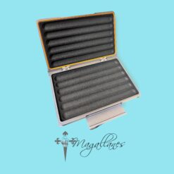 Humidor Viaje Cigar Armor Aleación de Aluminio Gris - Forro Bandera Cubana - Imagen 2