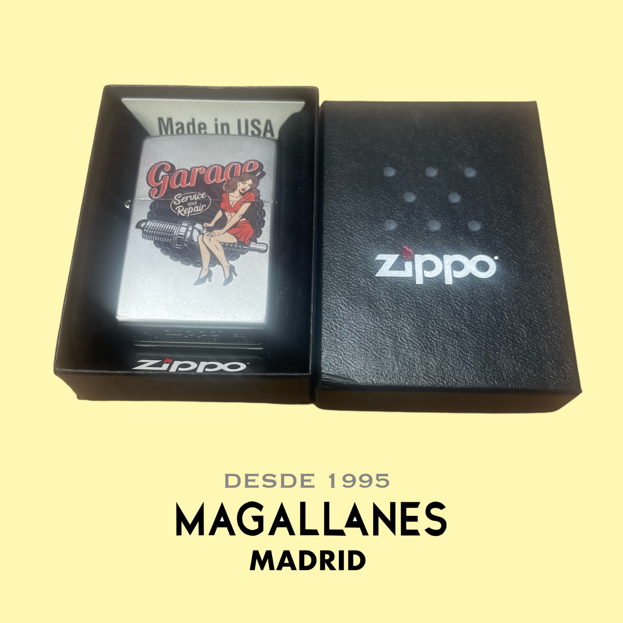 Encendedor Zippo 205 Garage Pinup Design - Imagen 5