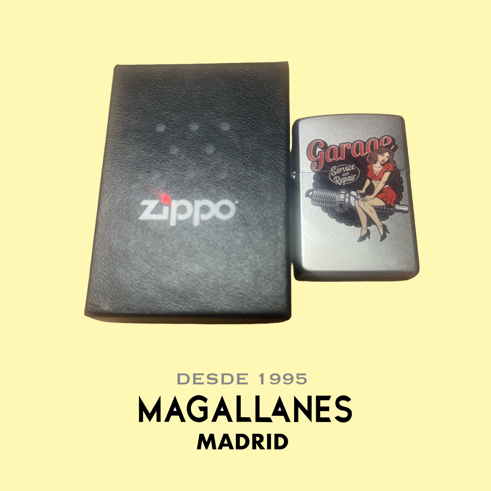 Encendedor Zippo 205 Garage Pinup Design - Imagen 2