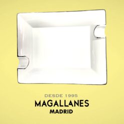 Cenicero Ceramica Blanco Plata