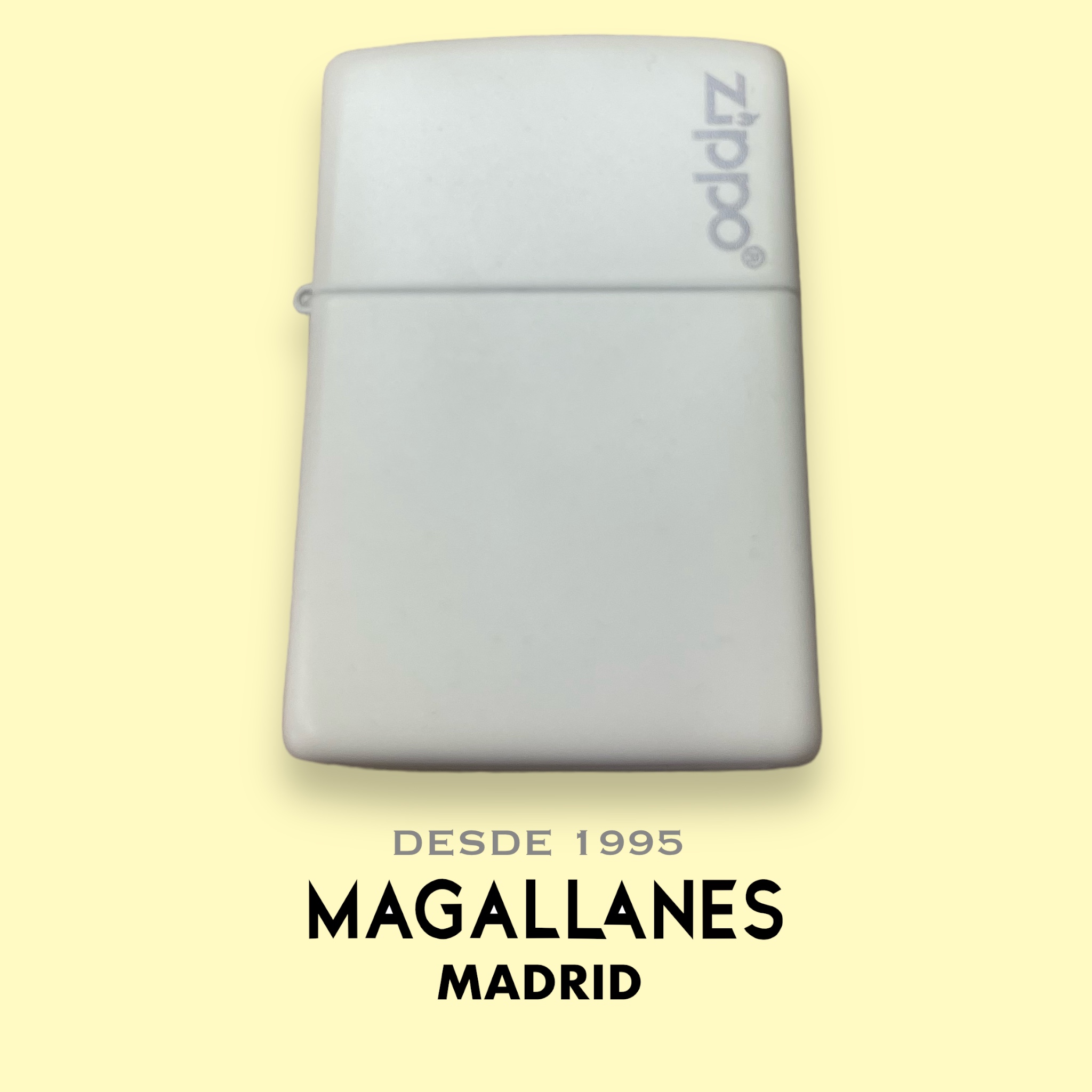 Encendedor Zippo Blanco Mate Logo