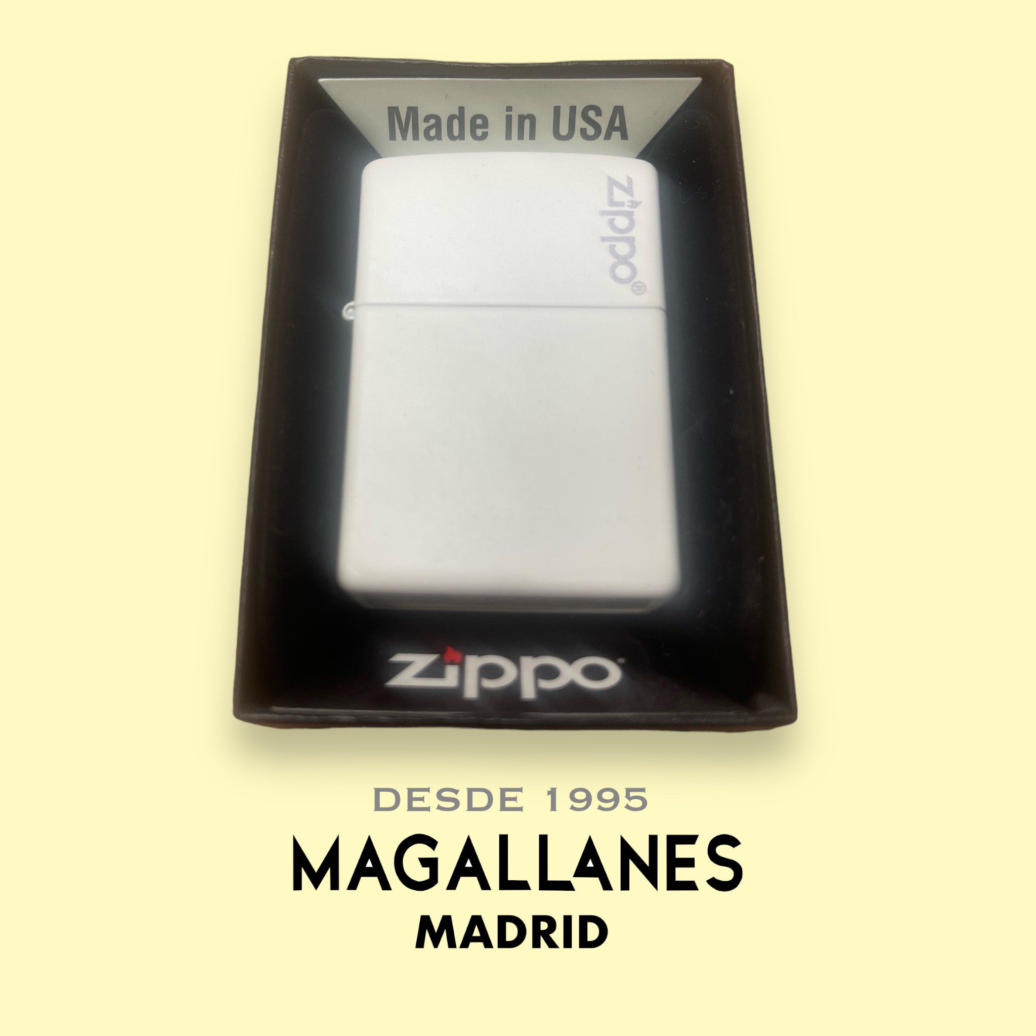 Encendedor Zippo Blanco Mate Logo - Imagen 3