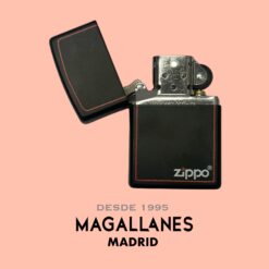 Encendedor Zippo Black Matte Borde Rojo - Imagen 4