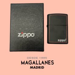Encendedor Zippo Black Matte Borde Rojo - Imagen 2